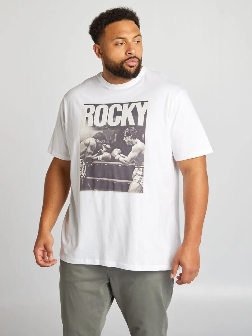 CAMISETA DE CUELLO REDONDO 'ROCKY BALBOA'  BLANCO