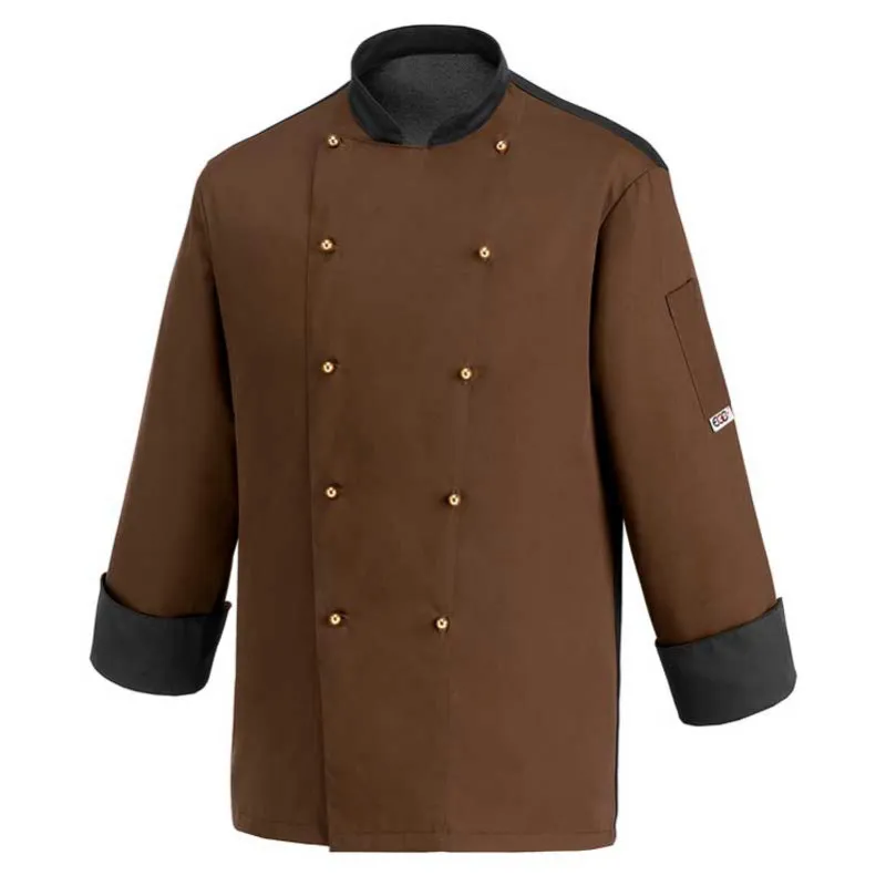 CHAQUETA DE COCINA COMBINADA MARRóN  EGOCHEF