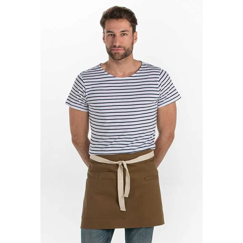 DELANTAL CINTURA MARRóN CON CINTAS BEIGE  DYNEKE