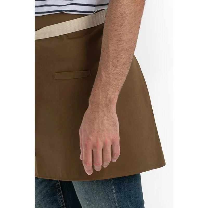 DELANTAL CINTURA MARRóN CON CINTAS BEIGE  DYNEKE