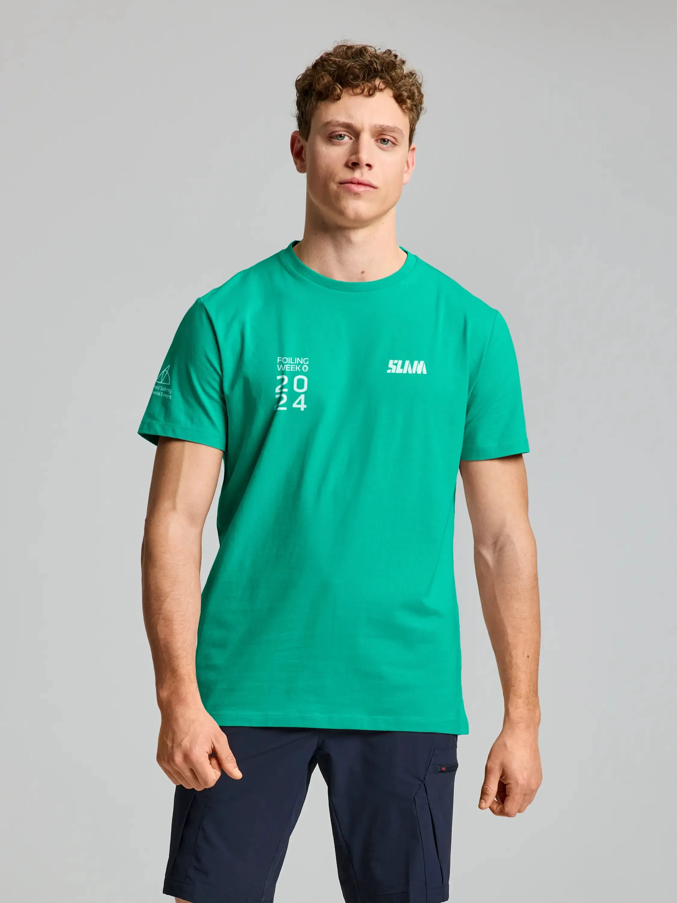 FOILING WEEK LOGO T SHIRT Camiseta de Algodón Elástico para Hombre