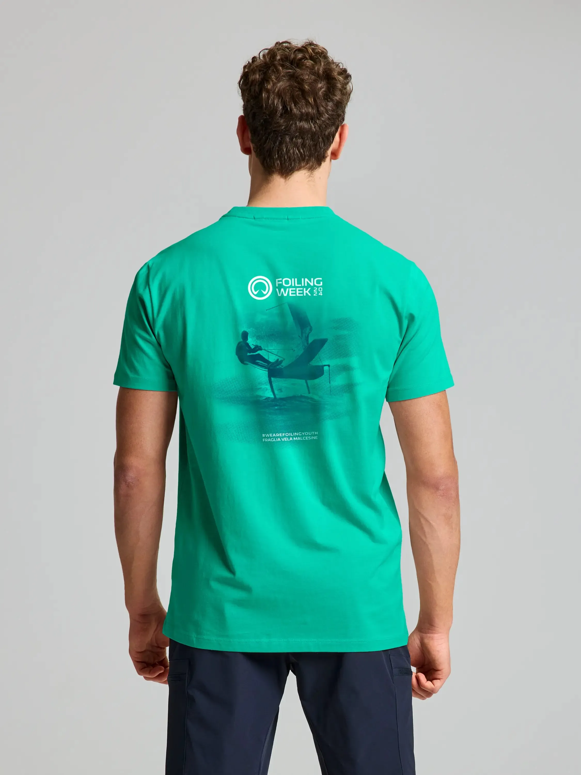 FOILING WEEK LOGO T SHIRT Camiseta de Algodón Elástico para Hombre