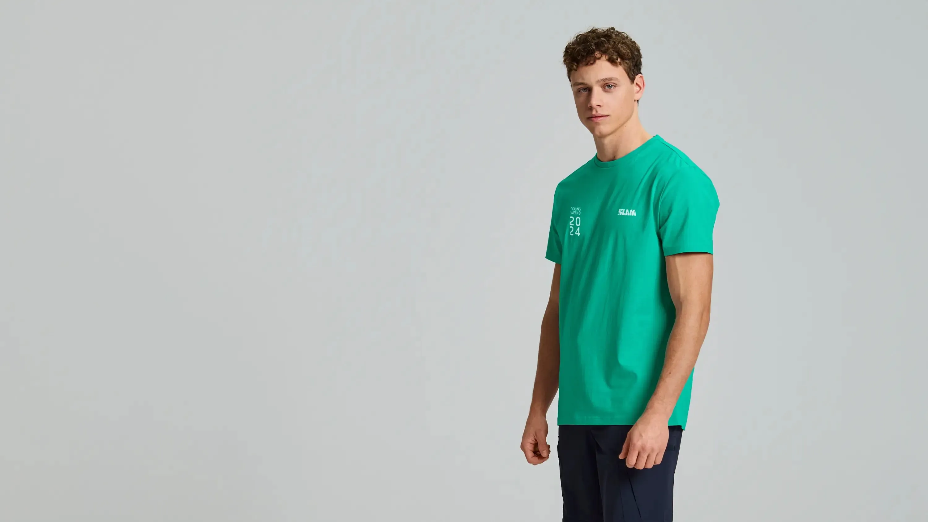 FOILING WEEK LOGO T SHIRT Camiseta de Algodón Elástico para Hombre
