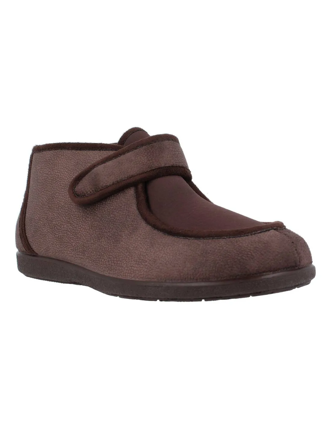 GARZóN  BOTíN DE CASA HOMBRE VELCRO MARRóN