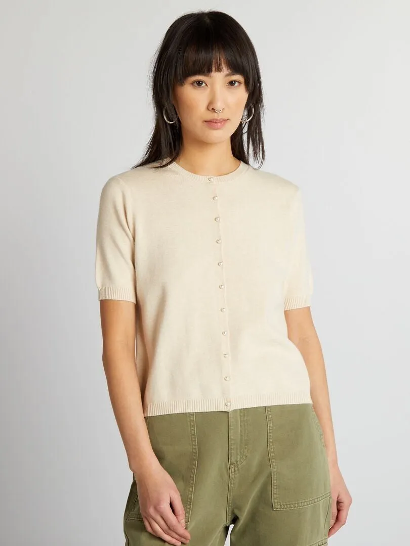 JERSEY LIGERO DE MANGA CORTA  BEIGE