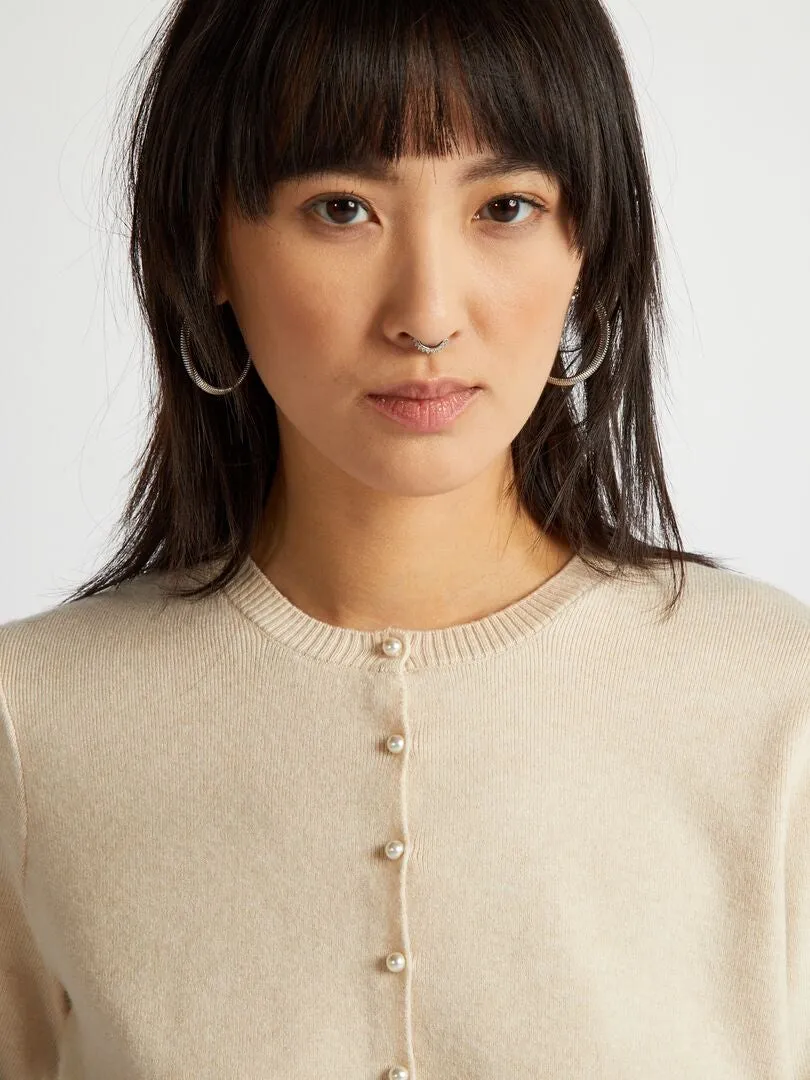 JERSEY LIGERO DE MANGA CORTA  BEIGE