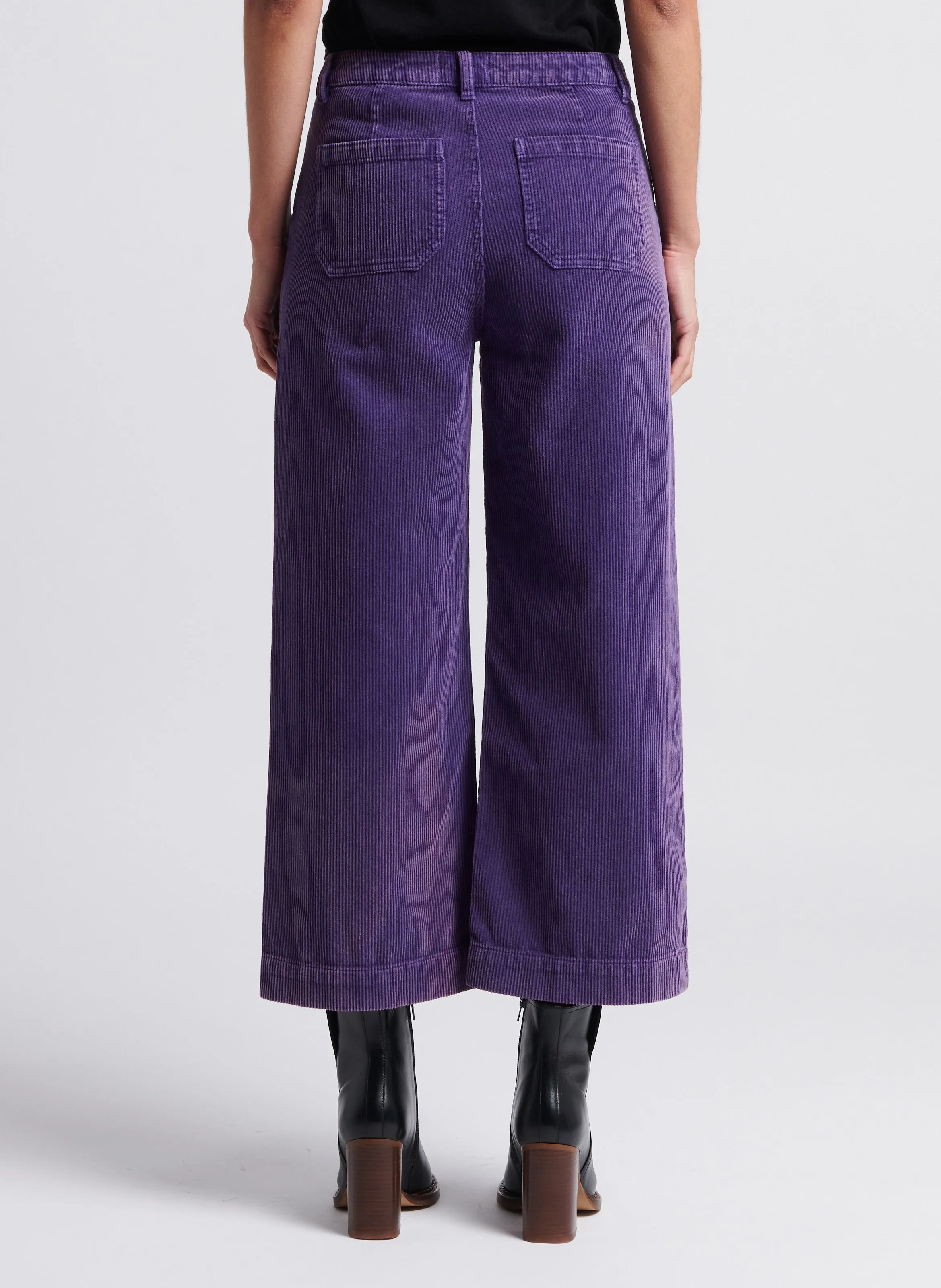 MAISON 123 OSIRIS  PANTALóN ANCHO DE PANA DE ALGODóN EN VIOLETA
