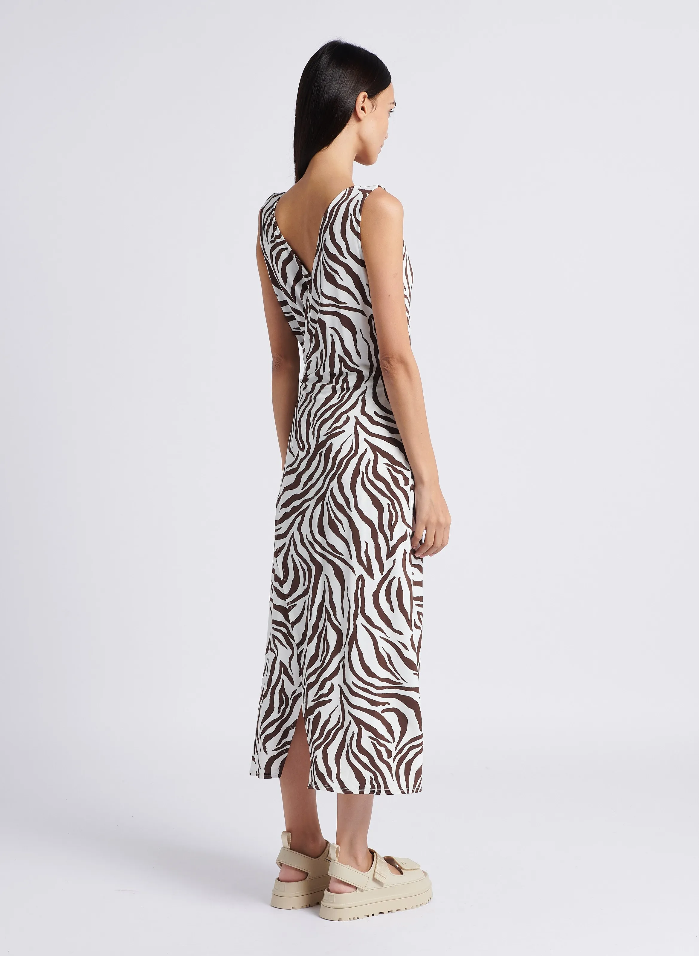 MAX MARA LEISURE BERARD  VESTIDO DE PLAYA ESTAMPADO EN MARRON