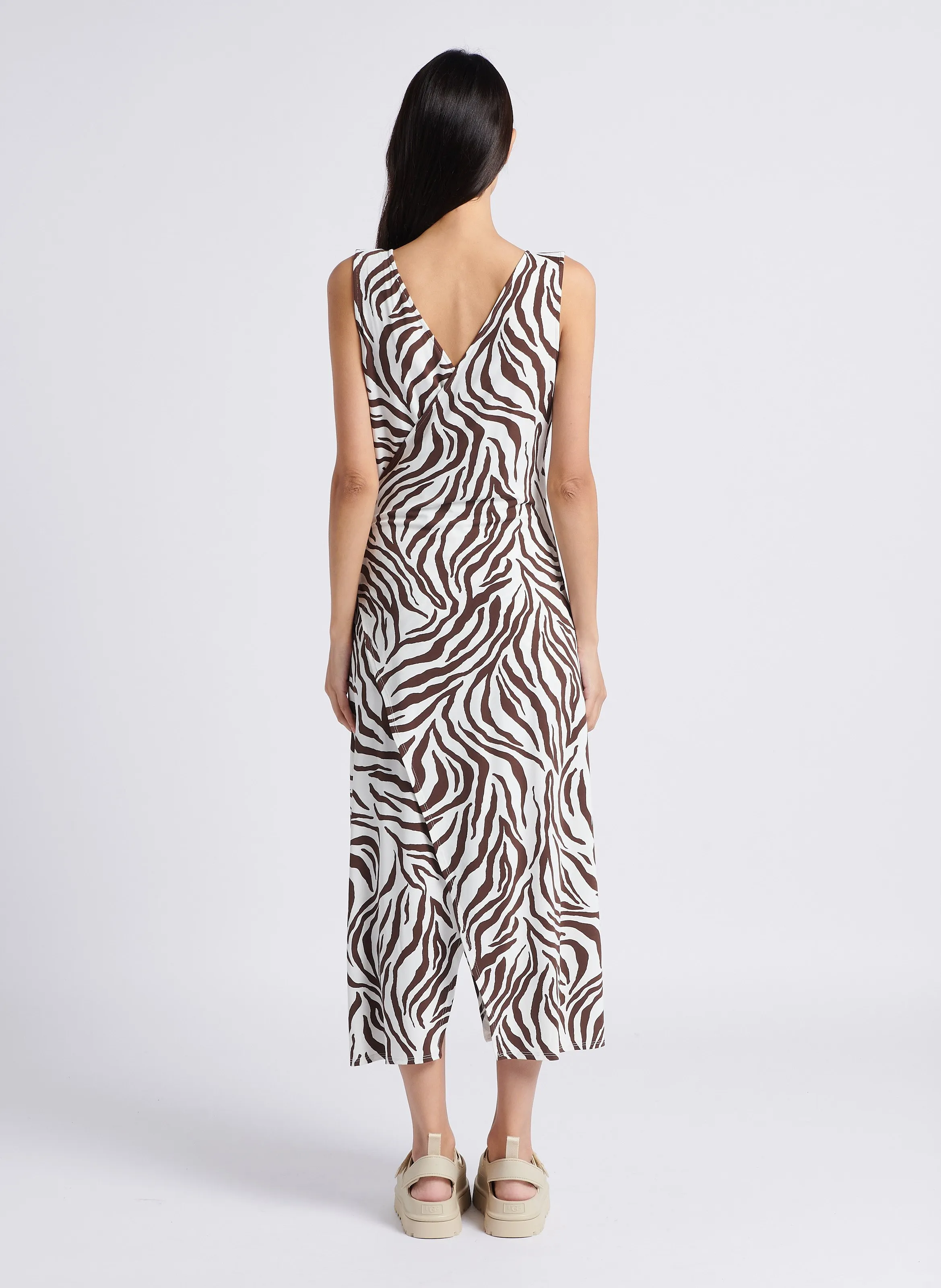 MAX MARA LEISURE BERARD  VESTIDO DE PLAYA ESTAMPADO EN MARRON