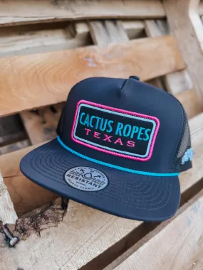 MEN'S CACTUS ROPES HAT BLACK W/PINK/BLUE PATCH