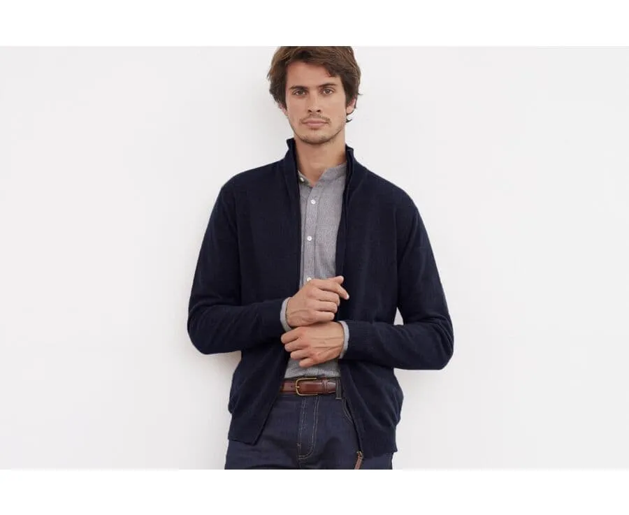 NAVY FULLZIP WOOL CARDIGAN  KANTY
