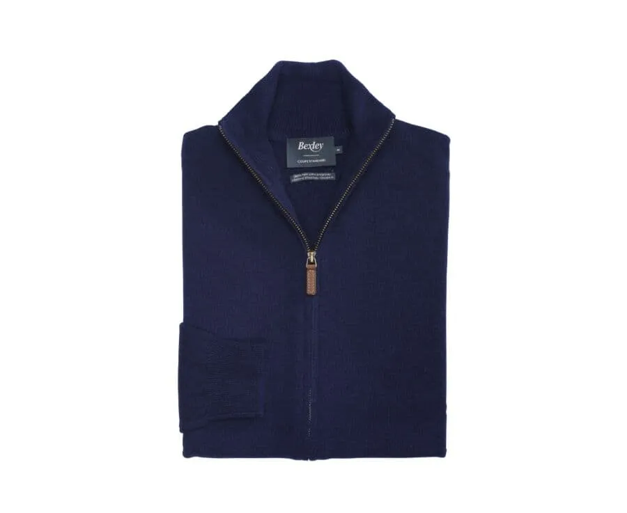 NAVY FULLZIP WOOL CARDIGAN  KANTY