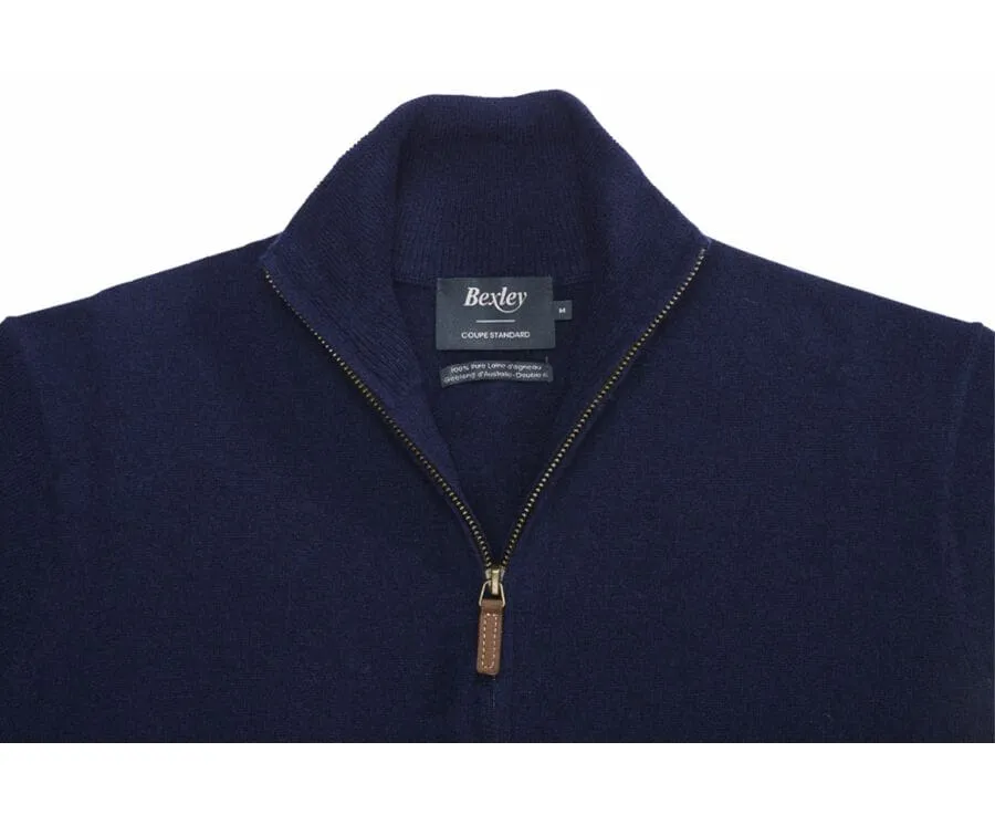 NAVY FULLZIP WOOL CARDIGAN  KANTY