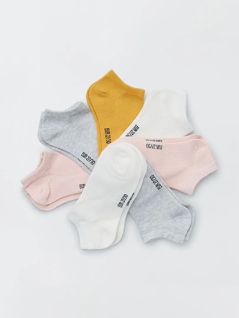 PACK DE 7 PARES DE CALCETINES INVISIBLES  ROSA