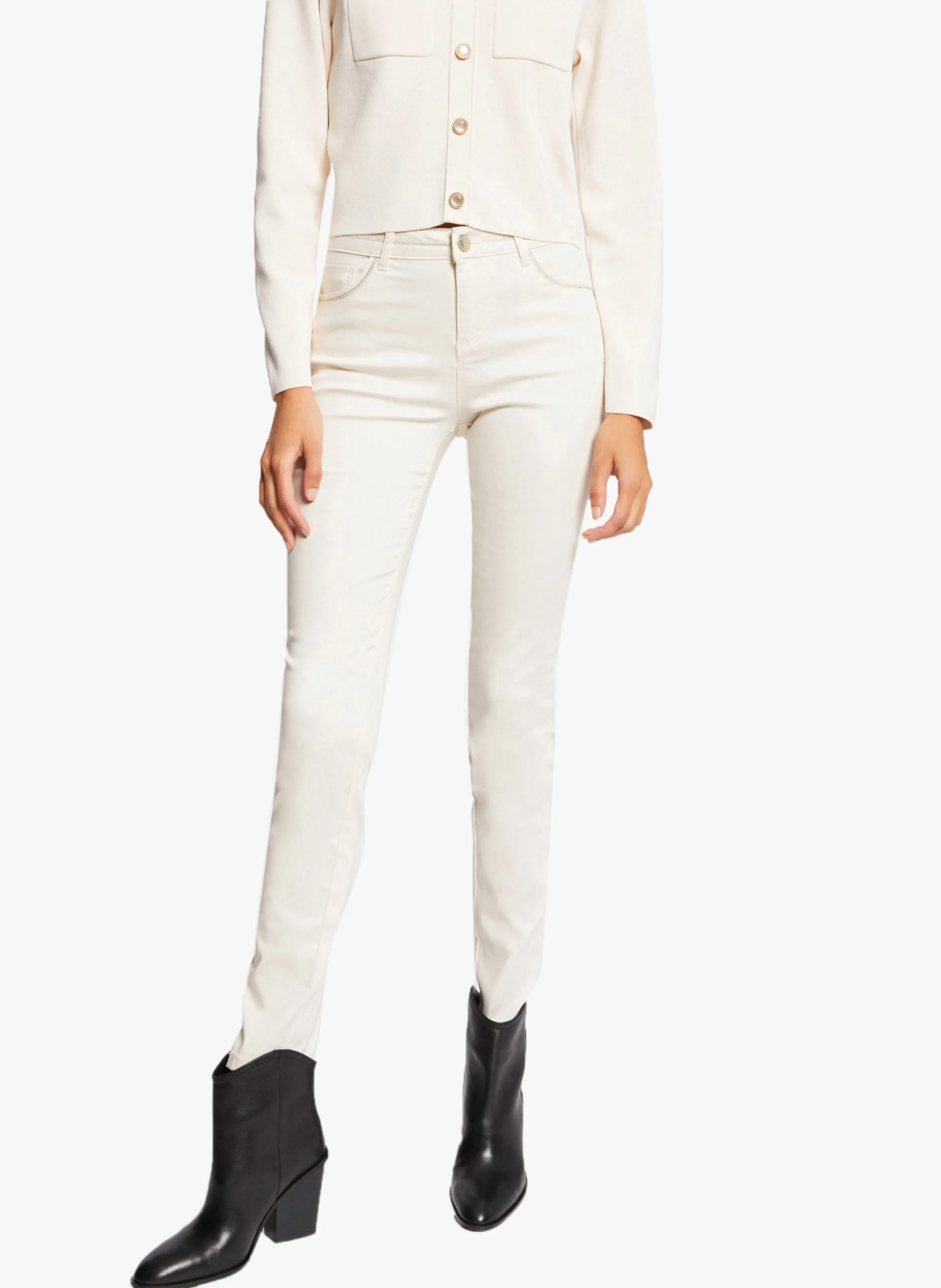 PALY  PANTALóN SLIM DE MEZCLA DE ALGODóN EN BEIGE
