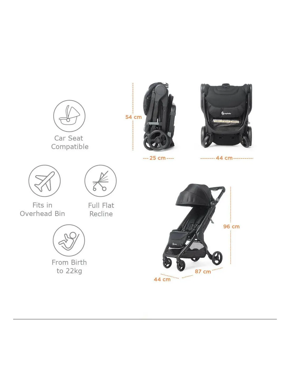 Silla de paseo Metro + de Ergobaby en gris