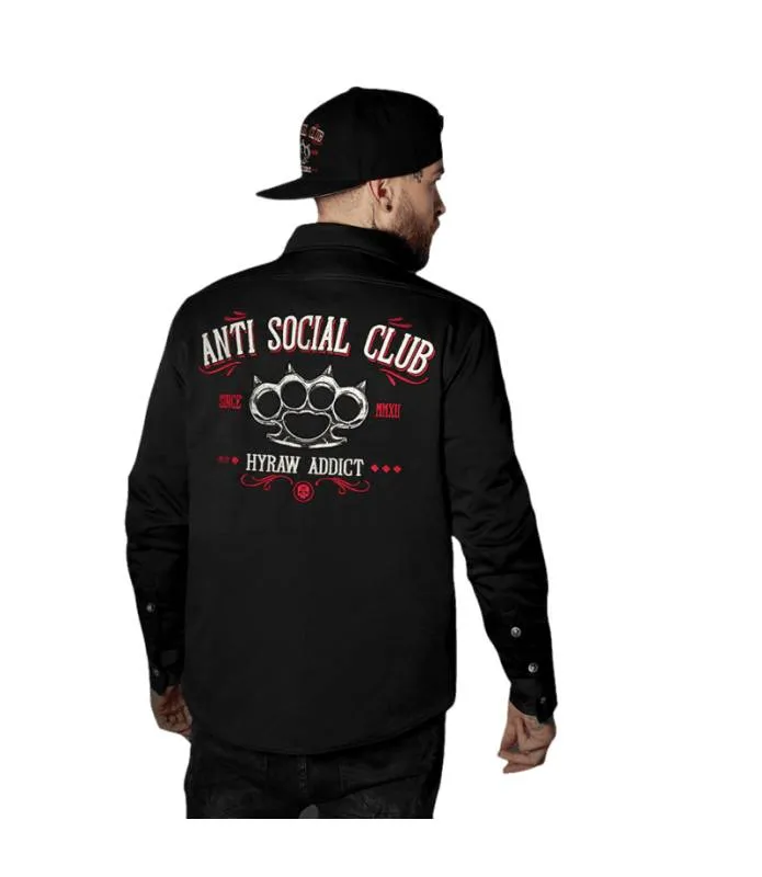 SOBRECAMISA HOMBRE NEGRA ANTISOCIAL CLUB HYRAW W23M09