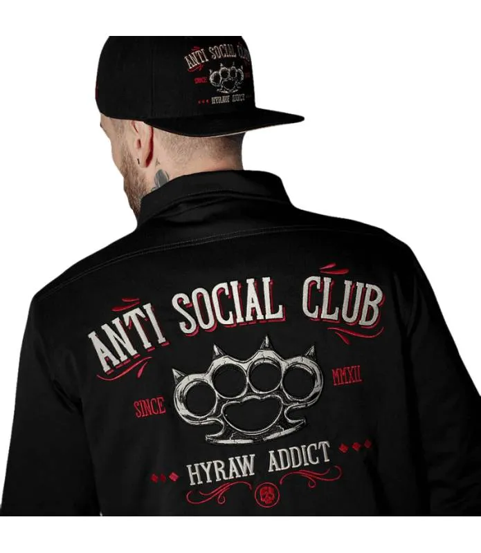 SOBRECAMISA HOMBRE NEGRA ANTISOCIAL CLUB HYRAW W23M09