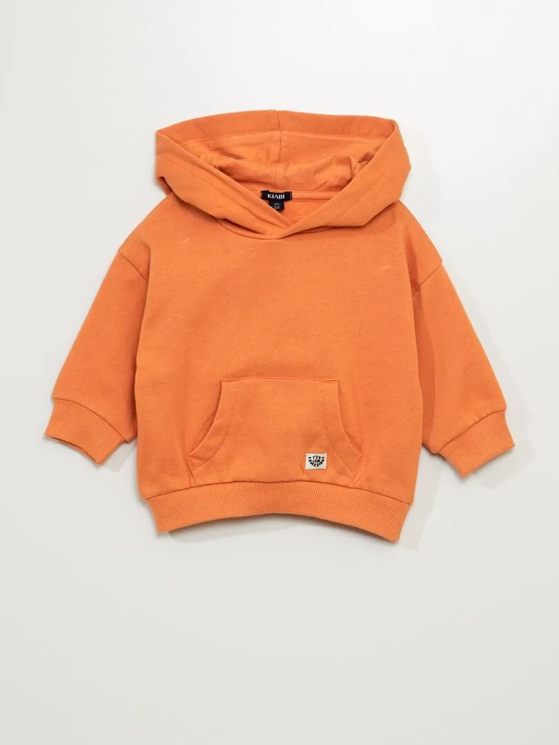 SUDADERA CON CAPUCHA  NARANJA