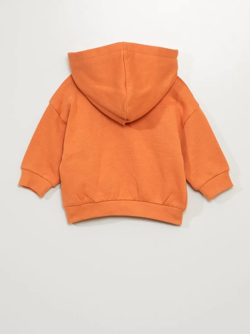 SUDADERA CON CAPUCHA  NARANJA