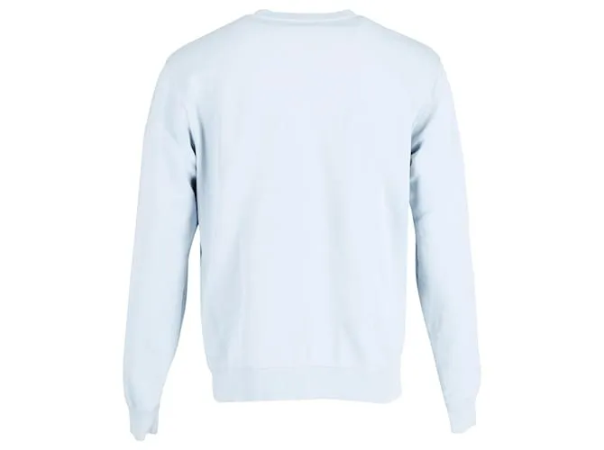 Sudadera con Logo Sandro Paris Bordado en Algodón Orgánico Azul Claro 