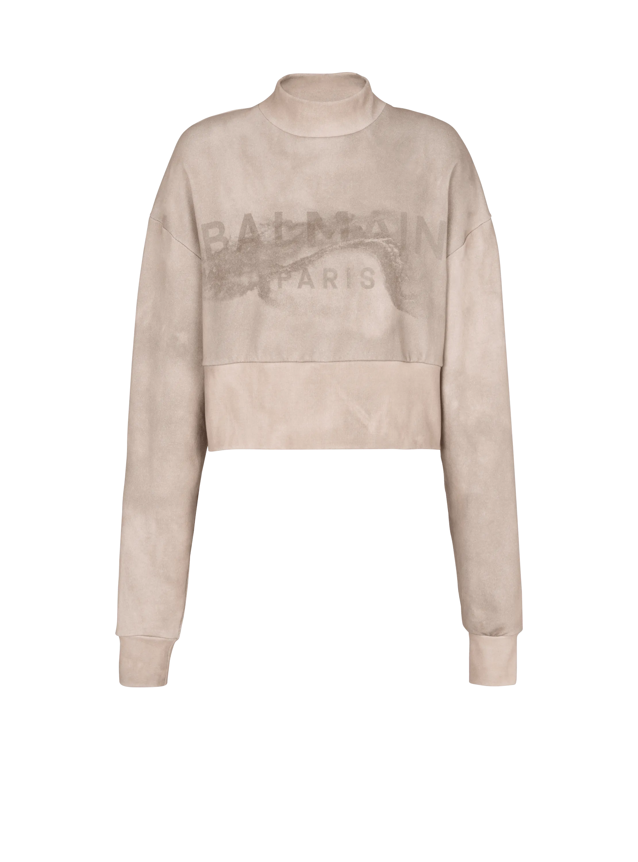 Sudadera corta de algodón ecológico con el logotipo de Balmain estampado