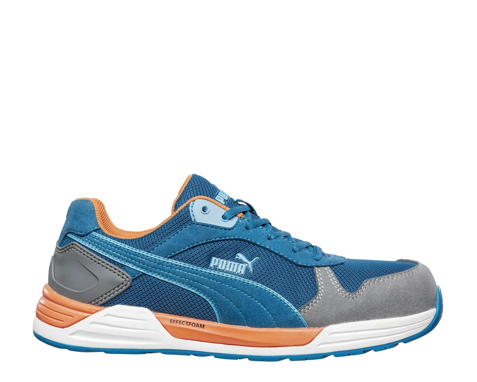 ZAPATO PUMA FRONTSIDE LOW AZUL NARANJA S1P T40 664640