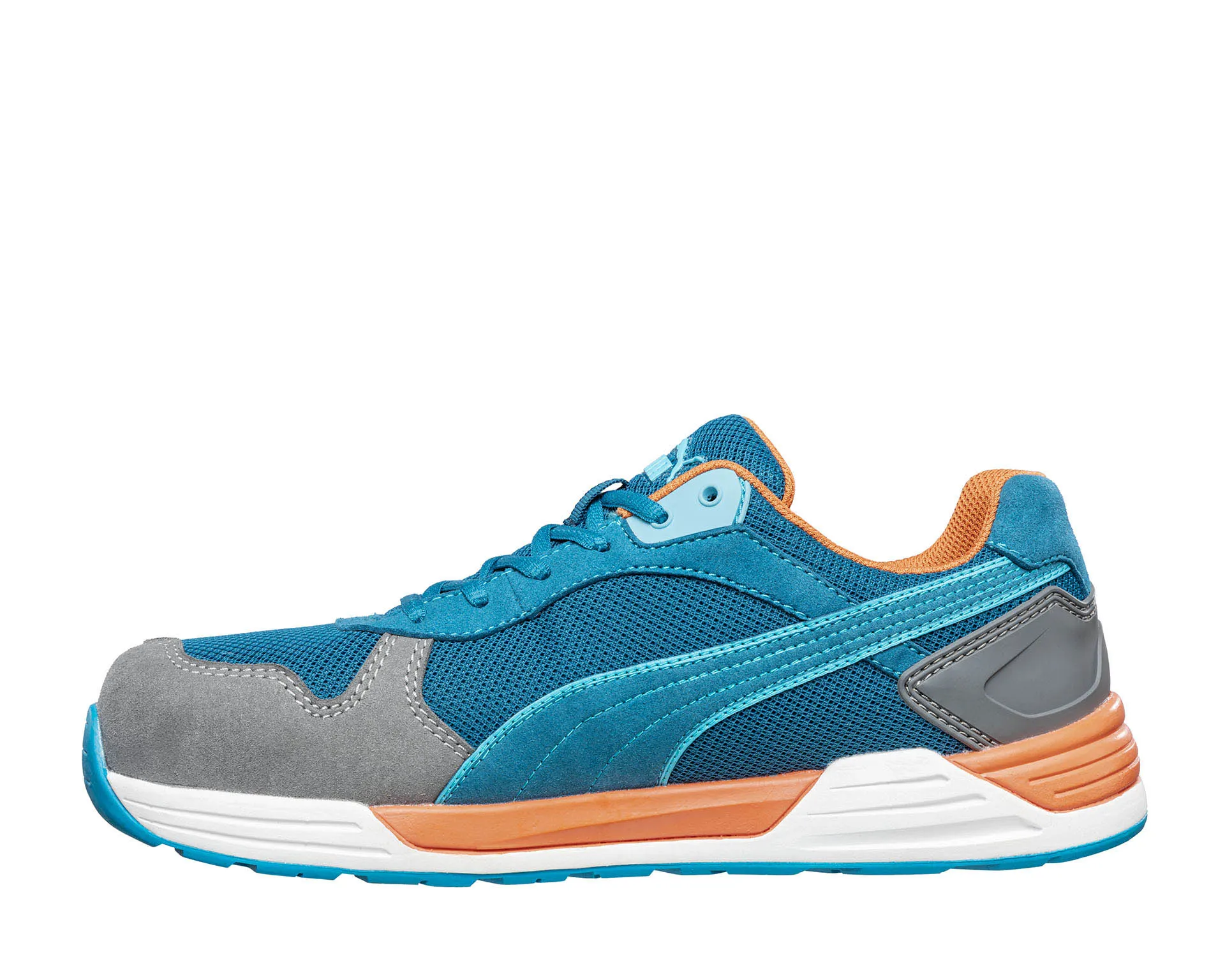ZAPATO PUMA FRONTSIDE LOW AZUL NARANJA S1P T40 664640