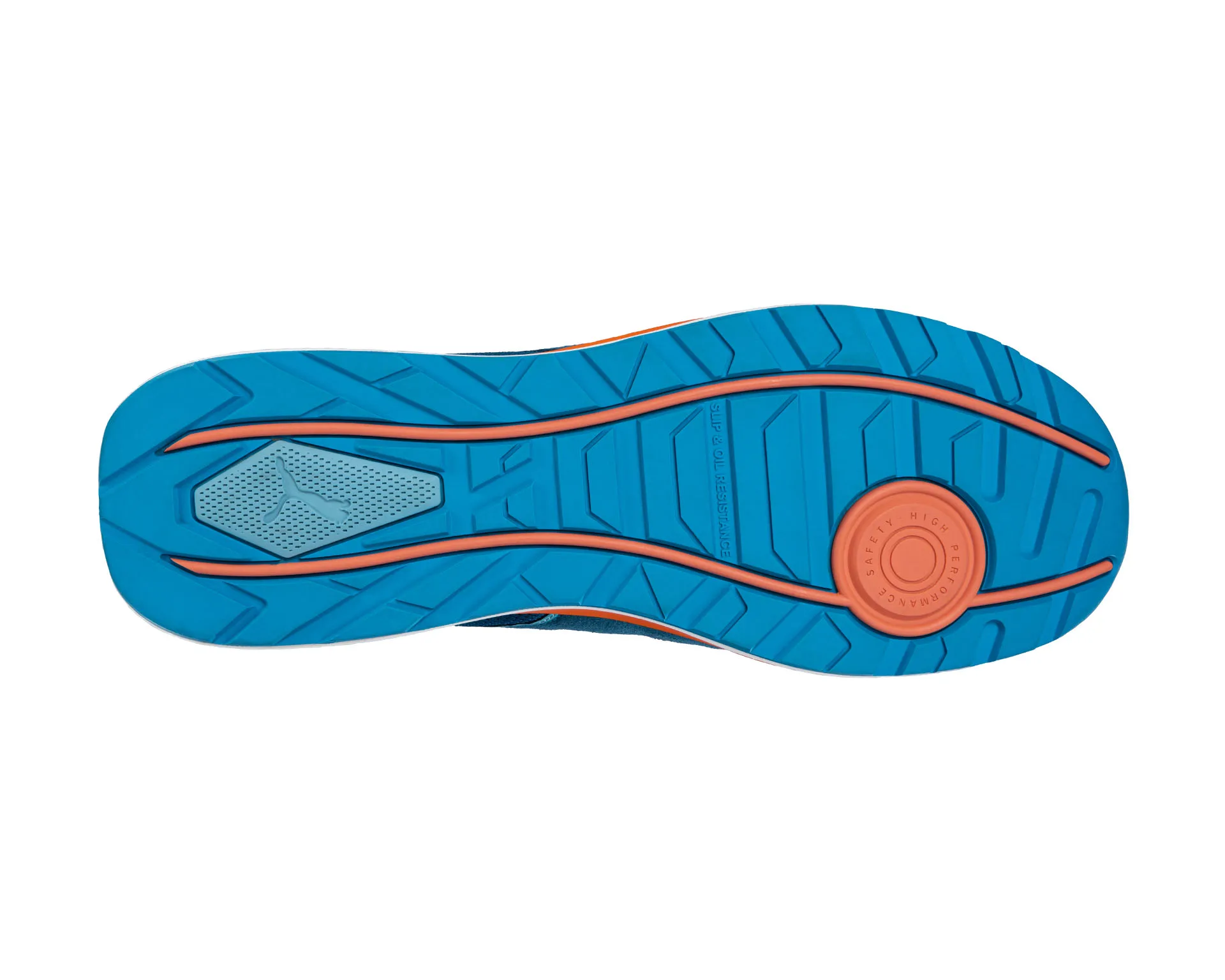 ZAPATO PUMA FRONTSIDE LOW AZUL NARANJA S1P T40 664640